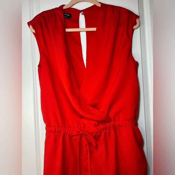 Red Sleeveless Romper - Picture 2 of 4